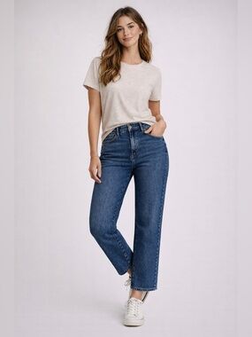 a.n.a Highest Rise Dad Jeans Straight Leg Medium Wash Denim 12 Petite NWT